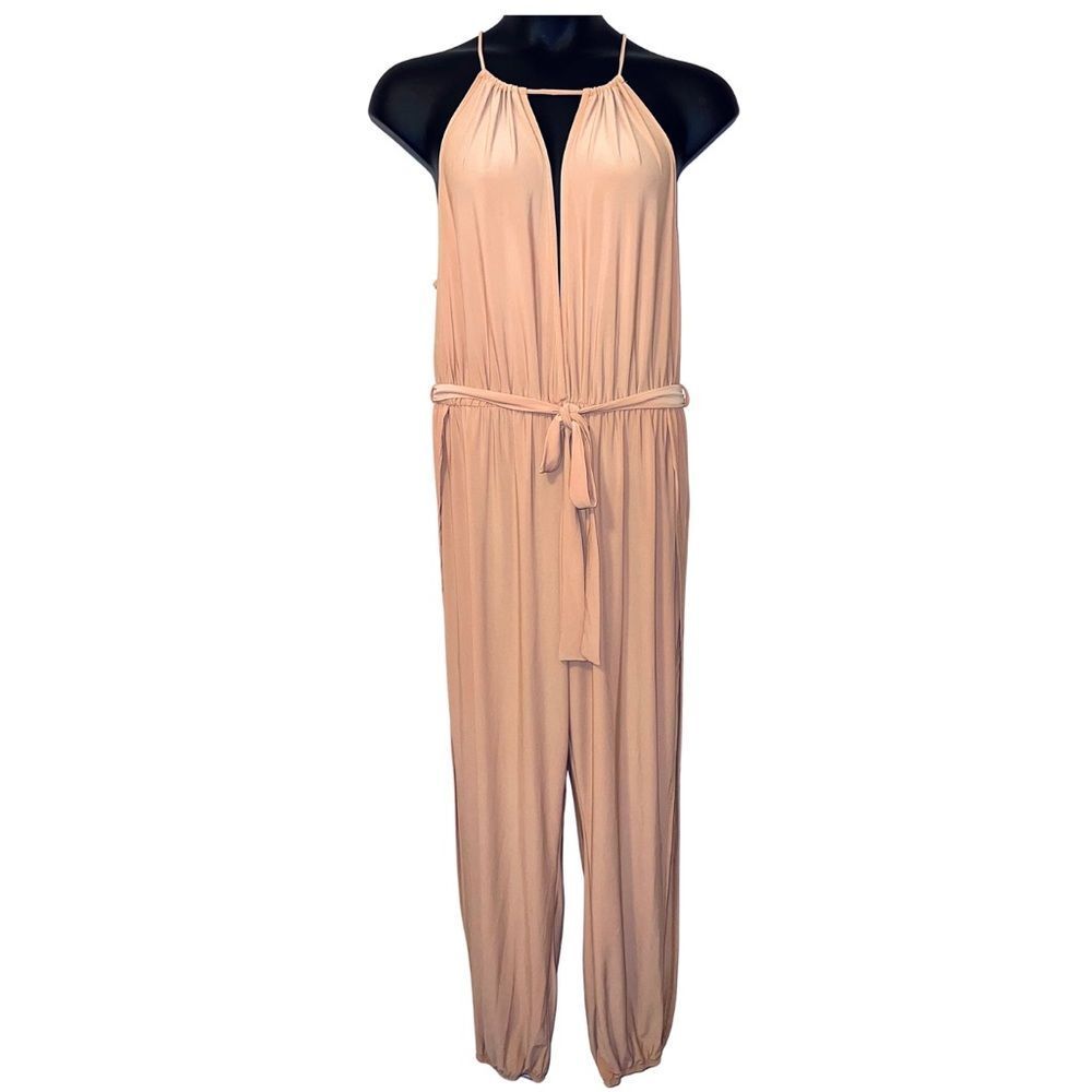 NWT Tan Jumpsuit with leg opening